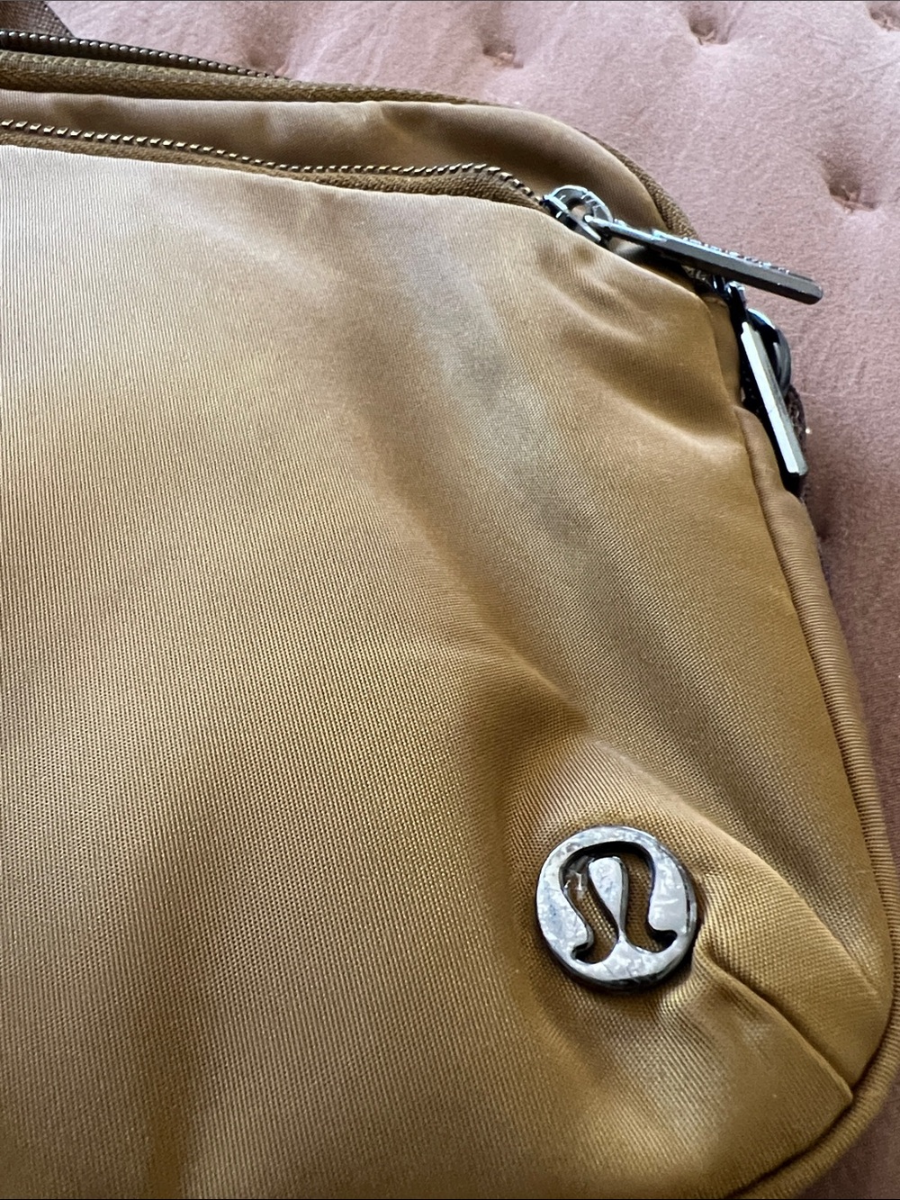 lululemon athletica deep brown Mustard Yellow Crossbody Bag - Picture 2 of 6